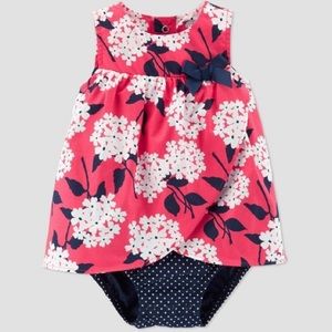CARTER’S floral petal-front bubble suit/dress